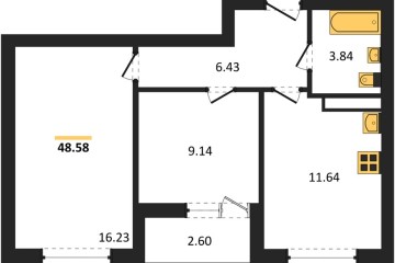 Фото №1: 2-комнатная квартира 48 м², 12/18 эт. - Краснодар, мкр. ЖК Архитектор,