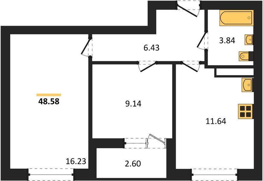 Фото №1: 2-комнатная квартира 48&nbsp;м², 15/18&nbsp;эт. - Краснодар, Прикубанский внутригородской округ, мкр. ЖК Архитектор