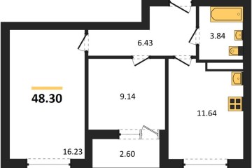 Фото №1: 2-комнатная квартира 48 м², 16/18 эт. - Краснодар, мкр. ЖК Архитектор,