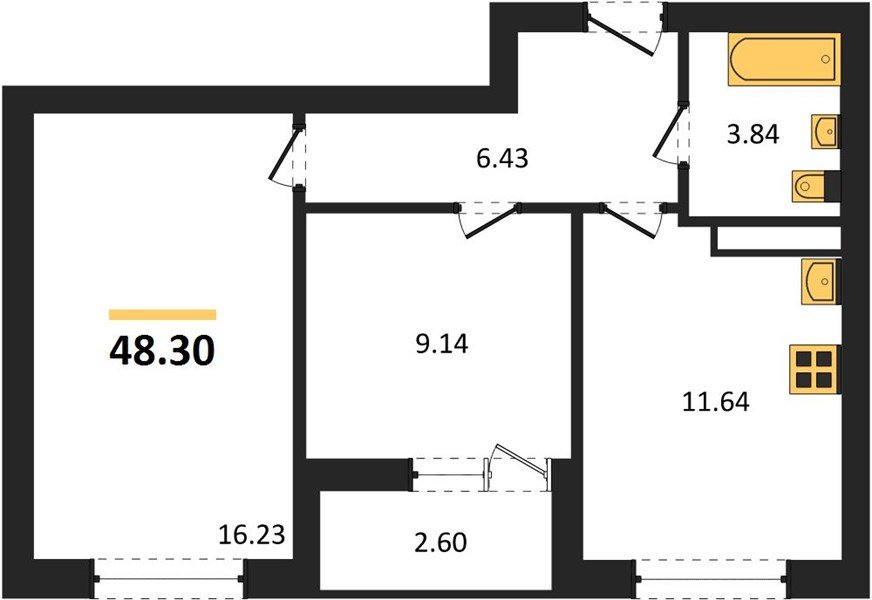 Фото №1: 2-комнатная квартира 48&nbsp;м², 16/18&nbsp;эт. - Краснодар, Прикубанский внутригородской округ, мкр. ЖК Архитектор