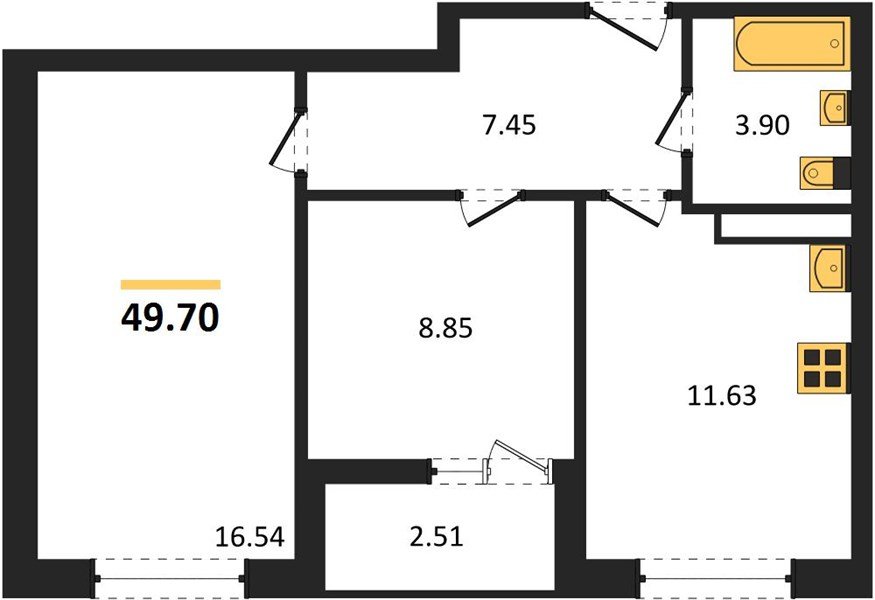 Фото №1: 2-комнатная квартира 49&nbsp;м², 3/18&nbsp;эт. - Краснодар, Прикубанский внутригородской округ, мкр. жилой комплекс Архитектор