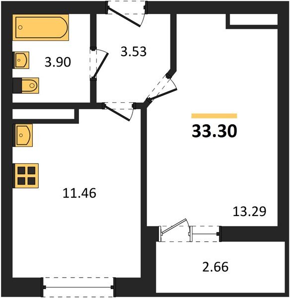 Фото №1: 1-комнатная квартира 33&nbsp;м², 8/18&nbsp;эт. - Краснодар, Прикубанский внутригородской округ, мкр. жилой комплекс Архитектор