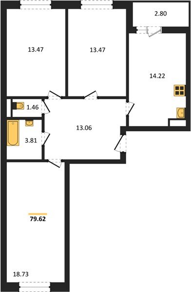 Фото №1: 3-комнатная квартира 80&nbsp;м², 2/18&nbsp;эт. - Краснодар, Прикубанский внутригородской округ, мкр. жилой комплекс Архитектор