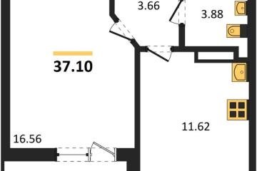 Фото №1: 1-комнатная квартира 37&nbsp;м², 6/18&nbsp;эт. - Краснодар, мкр. жилой комплекс Архитектор, 