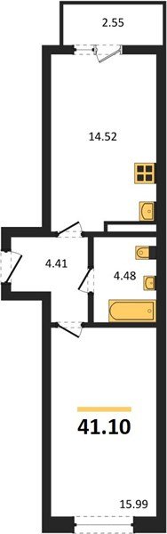 Фото №1: 1-комнатная квартира 41&nbsp;м², 2/18&nbsp;эт. - Краснодар, Прикубанский внутригородской округ, мкр. жилой комплекс Архитектор