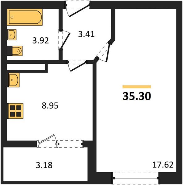 Фото №1: 1-комнатная квартира 35&nbsp;м², 6/18&nbsp;эт. - Краснодар, Прикубанский внутригородской округ, мкр. жилой комплекс Архитектор