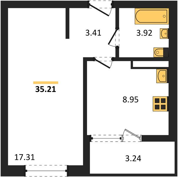 Фото №1: 1-комнатная квартира 35&nbsp;м², 2/18&nbsp;эт. - Краснодар, Прикубанский внутригородской округ, мкр. жилой комплекс Архитектор