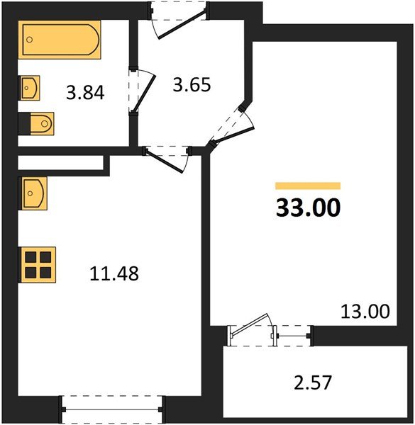 Фото №1: 1-комнатная квартира 33&nbsp;м², 3/18&nbsp;эт. - Краснодар, Прикубанский внутригородской округ, мкр. жилой комплекс Архитектор