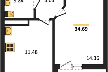 Фото №1: 1-комнатная квартира 34 м², 4/18 эт. - Краснодар, мкр. жилой комплекс Архитектор,