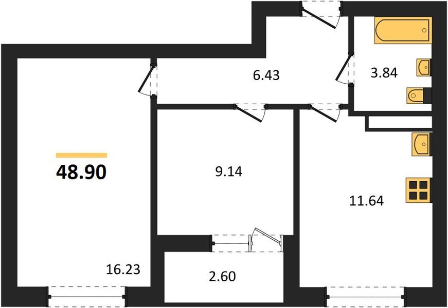 Фото №1: 2-комнатная квартира 48&nbsp;м², 2/18&nbsp;эт. - Краснодар, Прикубанский внутригородской округ, мкр. жилой комплекс Архитектор