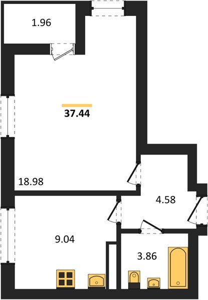 Фото №1: 1-комнатная квартира 38&nbsp;м², 2/18&nbsp;эт. - Краснодар, Прикубанский внутригородской округ, мкр. жилой комплекс Архитектор