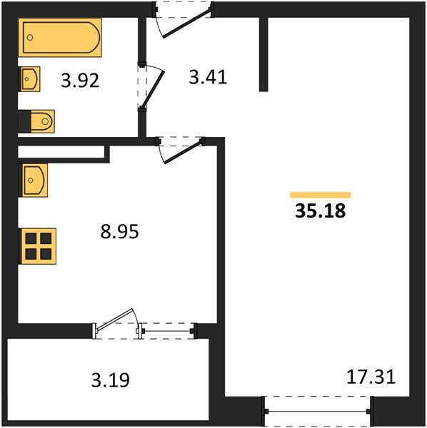 Фото №1: 1-комнатная квартира 35&nbsp;м², 4/18&nbsp;эт. - Краснодар, Прикубанский внутригородской округ, мкр. жилой комплекс Архитектор