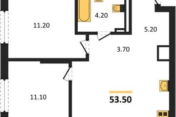 Фото №1: 2-комнатная квартира 53 м², 6/18 эт. - Краснодар, мкр. ЖК Грейд,
