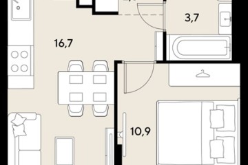 Фото №1: 1-комнатная квартира 33 м², 8/18 эт. - Краснодар, мкр. ЖК Грейд,
