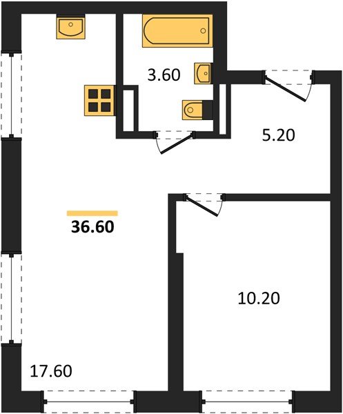 Фото №1: 1-комнатная квартира 36&nbsp;м², 7/18&nbsp;эт. - Краснодар, Прикубанский внутригородской округ, мкр. ЖК Грейд