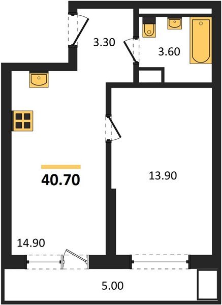 Фото №1: 1-комнатная квартира 40&nbsp;м², 7/18&nbsp;эт. - Краснодар, Прикубанский внутригородской округ, мкр. ЖК Грейд