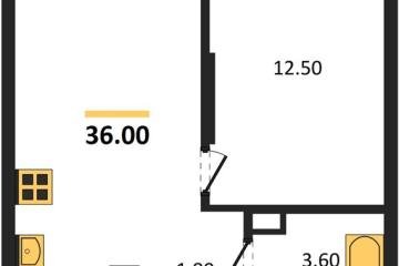 Фото №1: 1-комнатная квартира 36 м², 5/18 эт. - Краснодар, мкр. ЖК Грейд,