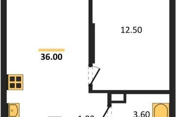 Фото №1: 1-комнатная квартира 36 м², 6/18 эт. - Краснодар, мкр. ЖК Грейд,