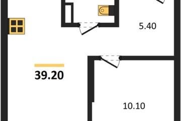 Фото №1: 1-комнатная квартира 39 м², 8/18 эт. - Краснодар, мкр. ЖК Грейд,
