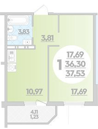 Фото №1: 1-комнатная квартира 37&nbsp;м², 1/9&nbsp;эт. - Крымск, мкр. Надежда