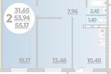 Фото №1: 2-комнатная квартира 55 м², 9/9 эт. - Крымск, мкр. Надежда,