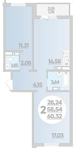 Фото №1: 2-комнатная квартира 60&nbsp;м², 5/9&nbsp;эт. - Крымск, мкр. Надежда