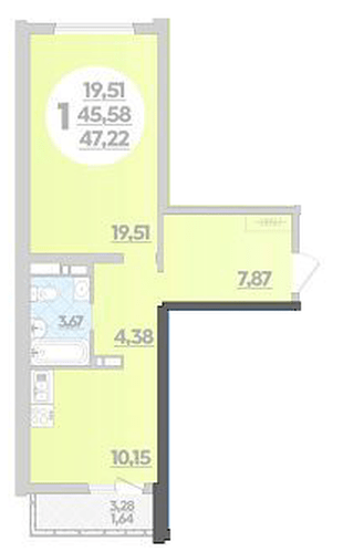 Фото №1: 1-комнатная квартира 47&nbsp;м², 6/12&nbsp;эт. - Майкоп, ул. Михайлова, 7