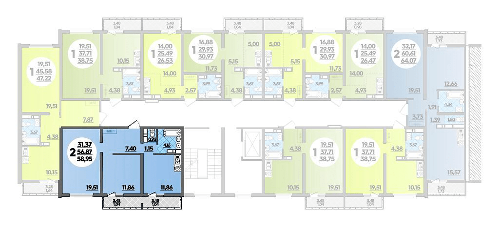 Фото №8: 1-комнатная квартира 38&nbsp;м², 3/12&nbsp;эт. - Майкоп, ул. Михайлова, 7
