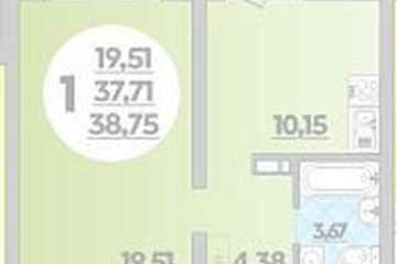 Фото №1: 1-комнатная квартира 38 м², 5/12 эт. - Майкоп, ул. Михайлова, 7
