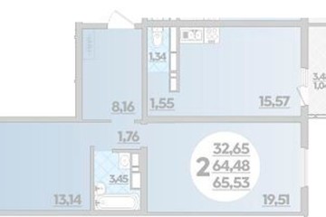 Фото №1: 2-комнатная квартира 65 м², 9/12 эт. - Майкоп, ул. Михайлова, 7