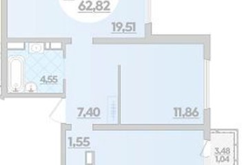 Фото №1: 2-комнатная квартира 62 м², 11/12 эт. - Майкоп, ул. Михайлова, 7