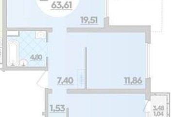Фото №1: 2-комнатная квартира 63 м², 1/12 эт. - Майкоп, ул. Михайлова, 7