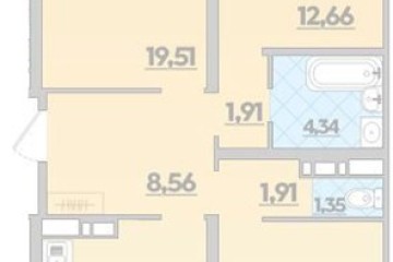 Фото №1: 3-комнатная квартира 85 м², 5/12 эт. - Майкоп, ул. Михайлова, 7