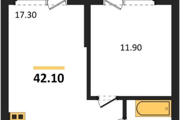 Фото №1: 1-комнатная квартира 42 м², 12/16 эт. - Яблоновский, мкр. ЖК Мегасити,