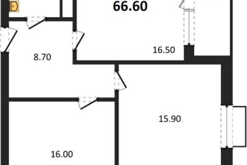 Фото №1: 2-комнатная квартира 66 м², 2/16 эт. - Яблоновский, мкр. ЖК Мегасити,