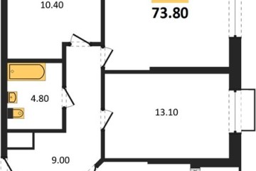 Фото №1: 3-комнатная квартира 73 м², 16/16 эт. - Яблоновский, мкр. ЖК Мегасити,
