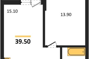 Фото №1: 1-комнатная квартира 39 м², 8/16 эт. - Яблоновский, мкр. ЖК Мегасити,