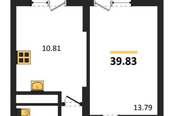 Фото №1: 1-комнатная квартира 44 м², 10/18 эт. - Знаменский, мкр. Родные Просторы,
