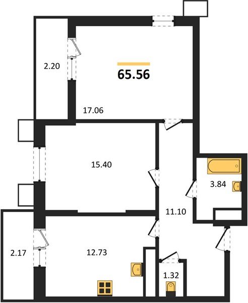 Фото №1: 2-комнатная квартира 71&nbsp;м², 11/18&nbsp;эт. - Знаменский, Карасунский внутригородской округ, мкр. Родные Просторы