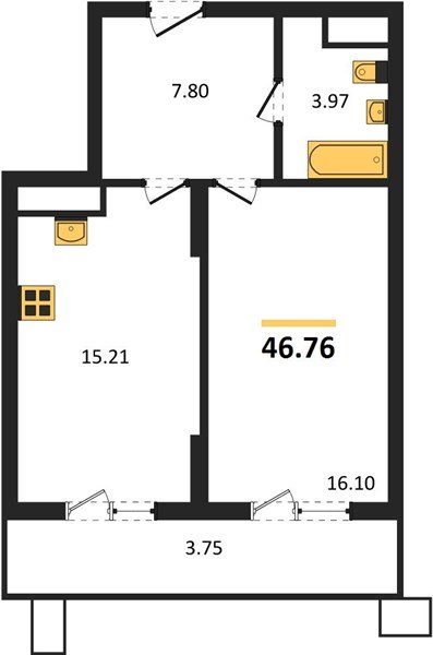 Фото №1: 1-комнатная квартира 51&nbsp;м², 10/18&nbsp;эт. - Знаменский, Карасунский внутригородской округ, мкр. Родные Просторы