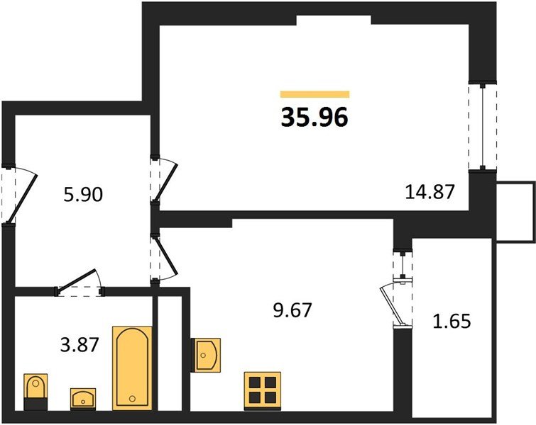 Фото №1: 1-комнатная квартира 38&nbsp;м², 6/18&nbsp;эт. - Знаменский, Карасунский внутригородской округ, мкр. Родные Просторы