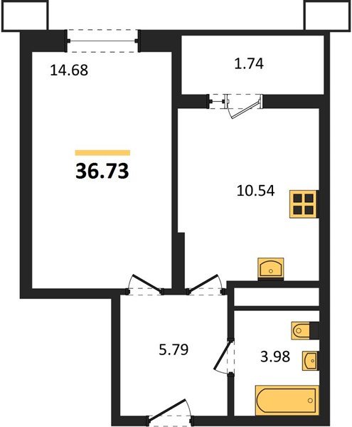 Фото №1: 1-комнатная квартира 39&nbsp;м², 10/18&nbsp;эт. - Знаменский, Карасунский внутригородской округ, мкр. Родные Просторы