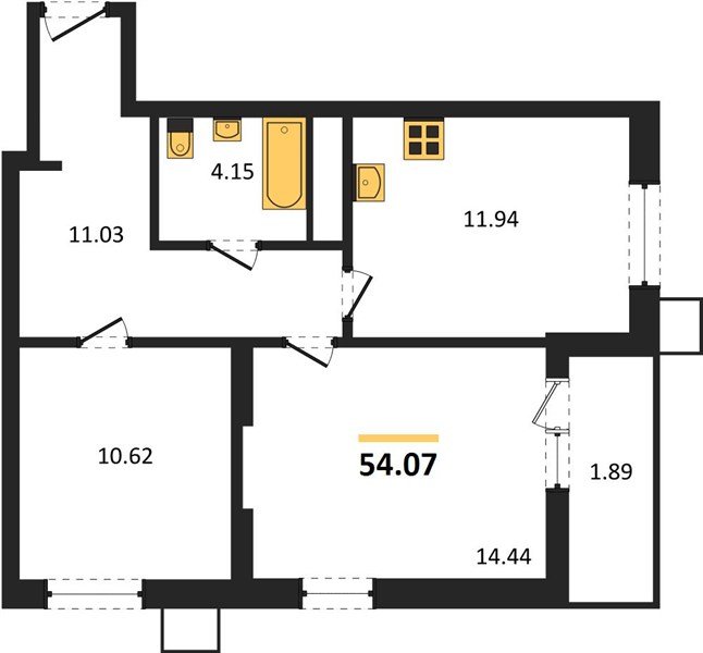Фото №1: 2-комнатная квартира 57&nbsp;м², 4/18&nbsp;эт. - Знаменский, Карасунский внутригородской округ, мкр. Родные Просторы