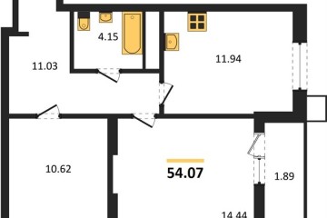 Фото №1: 2-комнатная квартира 57 м², 11/18 эт. - Знаменский, мкр. Родные Просторы,