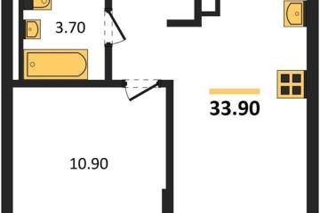 Фото №1: 1-комнатная квартира 33 м², 7/18 эт. - Краснодар, мкр. ЖК Грейд,