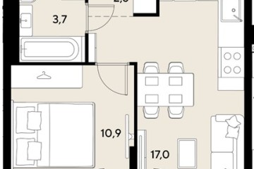 Фото №1: 1-комнатная квартира 39 м², 2/18 эт. - Краснодар, мкр. ЖК Грейд,