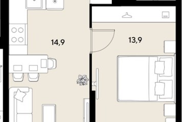 Фото №1: 1-комнатная квартира 40 м², 3/18 эт. - Краснодар, мкр. ЖК Грейд,