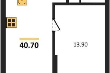 Фото №1: 1-комнатная квартира 40 м², 7/18 эт. - Краснодар, мкр. ЖК Грейд,