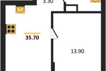 Фото №1: 1-комнатная квартира 35 м², 8/18 эт. - Краснодар, мкр. ЖК Грейд,