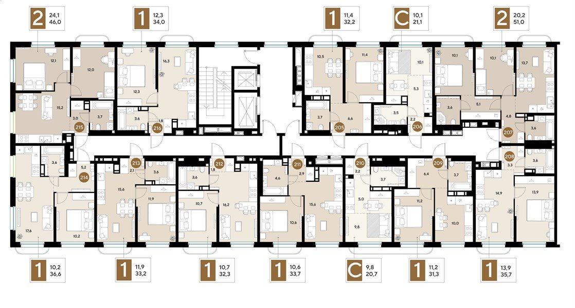 Фото №8: 1-комнатная квартира 32&nbsp;м², 9/18&nbsp;эт. - Краснодар, Прикубанский внутригородской округ, мкр. ЖК Грейд